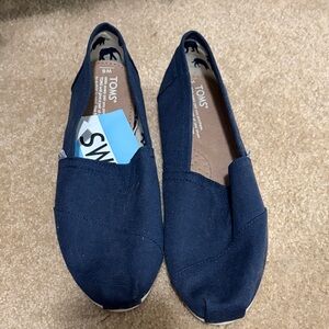 TOMS Dark Blue Canvas Slip-Ons